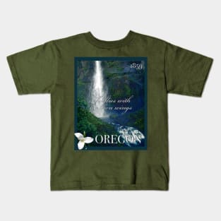 Oregon Waterfall Poster Kids T-Shirt